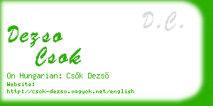 dezso csok business card